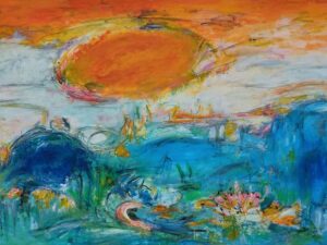 Land of the sun abstrakt maleri